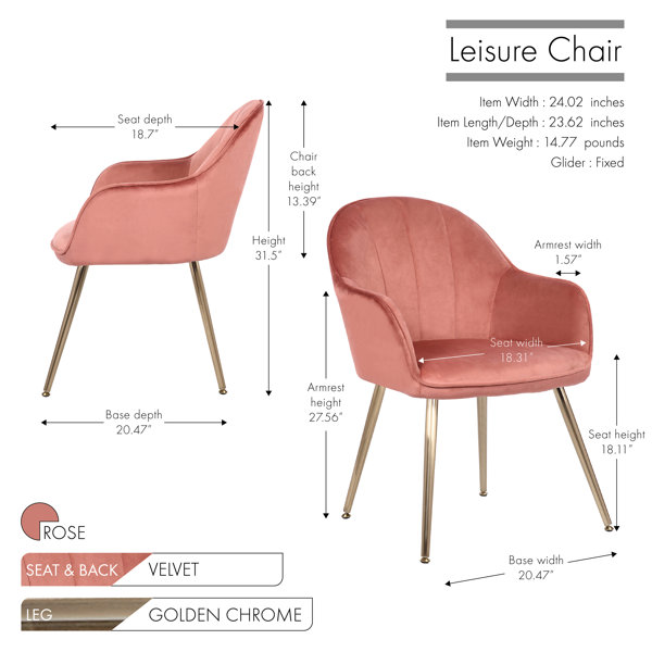 Etta Avenue™ Julian Velvet Upholstered Arm Chair & Reviews Wayfair